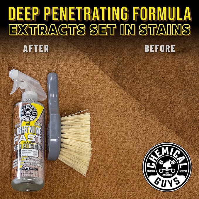 Chemical Guys Lightning Fast Carpet and Upholstery Stain Extractor - Carpet Cleaner, Safe for Fabric, Upholstery, Cars, Home, Office, Furniture, and More, Fresh Scent - 128 oz