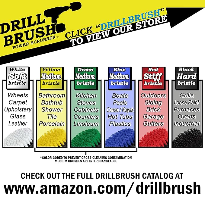 Kitchen Cleaning Supplies - Household Scrubber Set - Kitchen Cleaner Brushes - Oven Scrubbing Tools - Household Cleaning Supplies - Pan and Pot Scrub Brush for Home - Drill Brush Kit to Clean Fridge