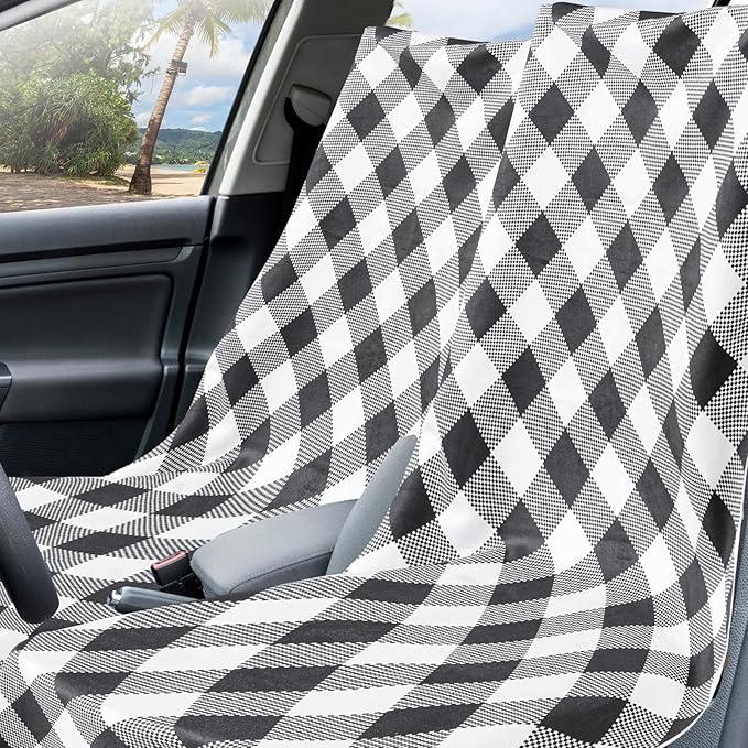 Hahafelt Car Seat Towel Covers with Storage Bag 63 x 32 Inch Athletic Running Towel Seat Sweat Washable Non Slip Cover Gift for Car Outdoor Sport Activities