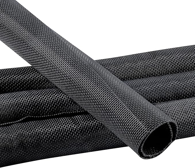 Automotive Wire Sheathing Split Wire Loom Braided Mesh Woven Cable Sleeve for Wires/Cable Cord Protector (3/4" - 50 Feet)