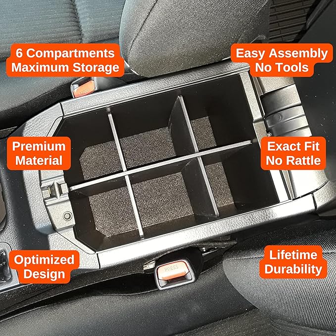 Vehicle OCD - Center Console Organizer for Toyota RAV4 (LE, XLE, Adventure ONLY) (2013-2018) - Made in USA - SLX108