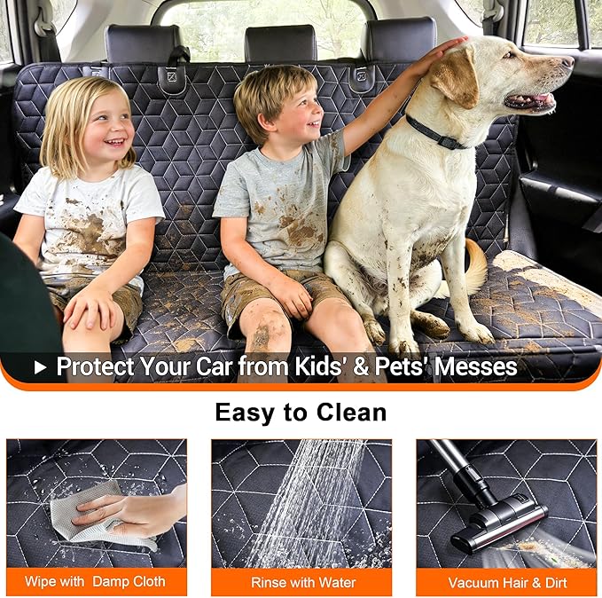 Meginc Bench Dog Car Seat Covers for SUV, Waterproof Dog Seat Cover for Back Sea, Dog Seat Cover Protector for Suvs,Cars,Trucks, Heavy Duty Non-Slip Split Bench, Pet & Kid Proof (52" W)