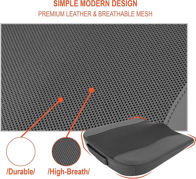 Lofty Aim Car Seat Cushion, Comfort Memory Foam Car Cushions for Driving - Sciatica & Lower Back Pain Relief, Driver Seat Pillow for Auto, Office Chair, Wheelchair - Obsidian Speck Black