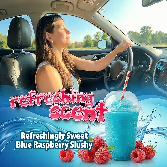 Little Pup 96613-6PK Blue Raspberry Slushy Scent Car Air Freshener Clip Provides Long-Lasting Freshness in a Compact Design, Fights Odors for up to 45 Days, Cute Car Odor Eliminator, Pack of 6