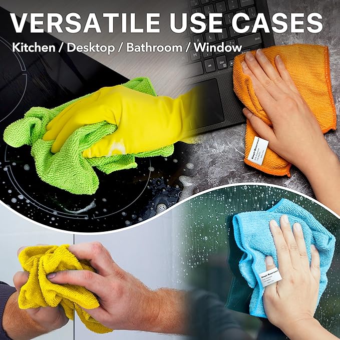 Simple Houseware 12 Pack Microfiber Cleaning Cloth (12" x 12")