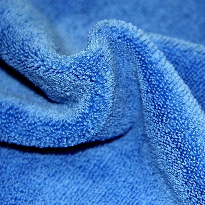 POLYTE Premium Microfiber Cleaning Towel,16x16 in 36 Pack (Blue,Green,Yellow)